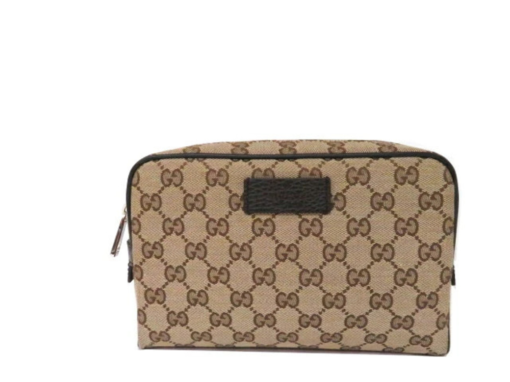 Gucci Waist Belt Crossbody bag Beige Cream dark brown GG canvas